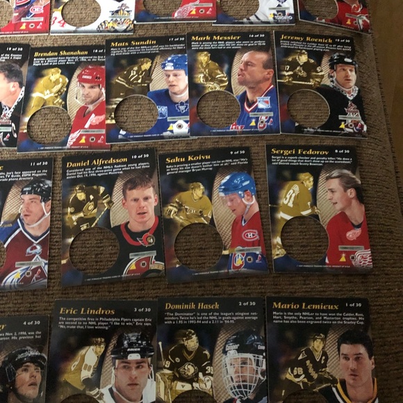 1997 Pinnacle "Mint Collection" Full set 30/30 Jagr Lemieux Messier Lindros NHL - Picture 6 of 8